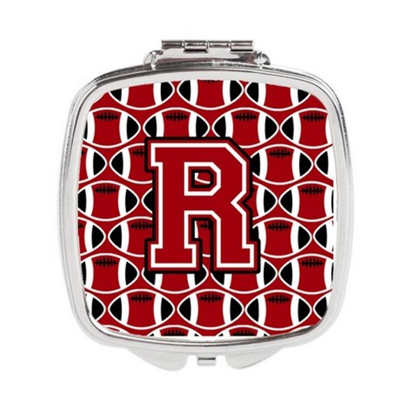 Carolines Treasures Letter R Football Red, Black and White Compact Mirror CJ1073-RSCM